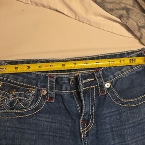 True Religion Kids Blue Jeans with Red Stitching Size 12 (26"x27")